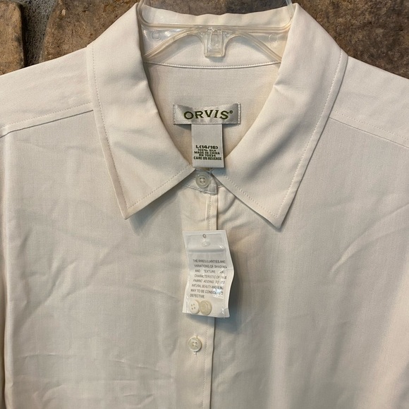 Orvis Women’s Silk White Cream Button Down Blouse NEW size L- XL, 14-16 in bag - Picture 1 of 13